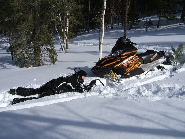 Hubby crawling back to his sled