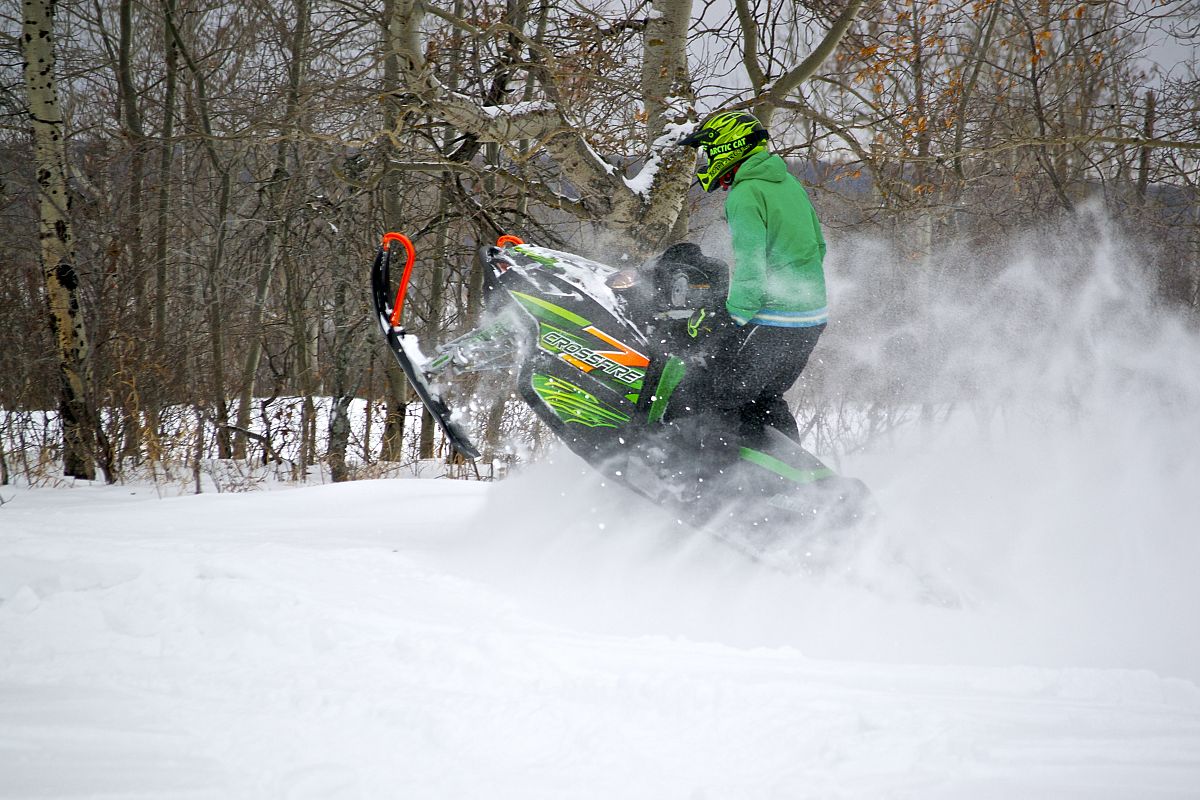 Flying through the fresh powder at Greenwater Lake Provincial Park,  January, 2014