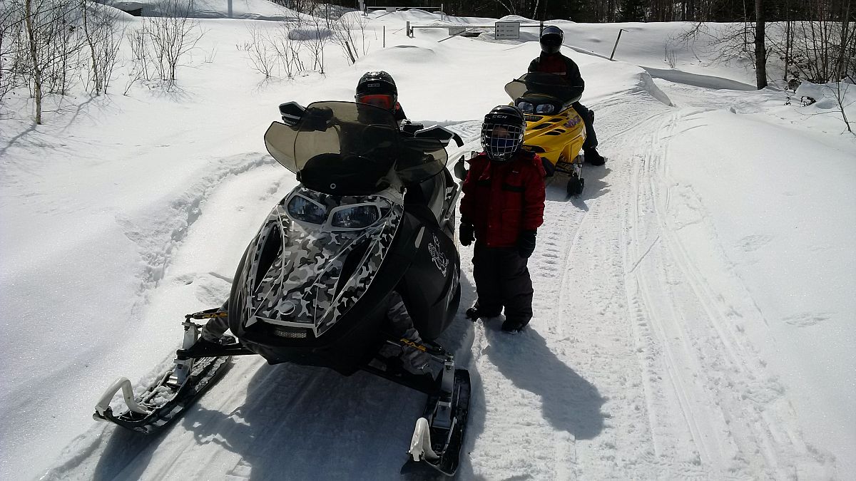 3 1/2 year old son's first Ride to the cabin.