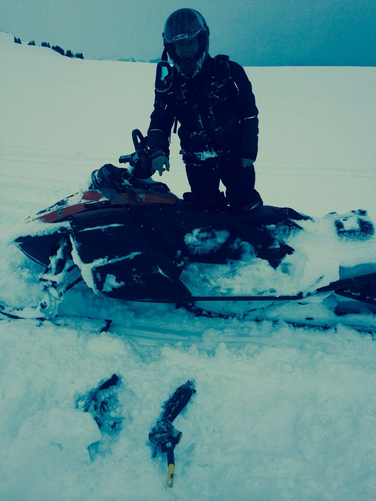 Found a sled under all the snow 