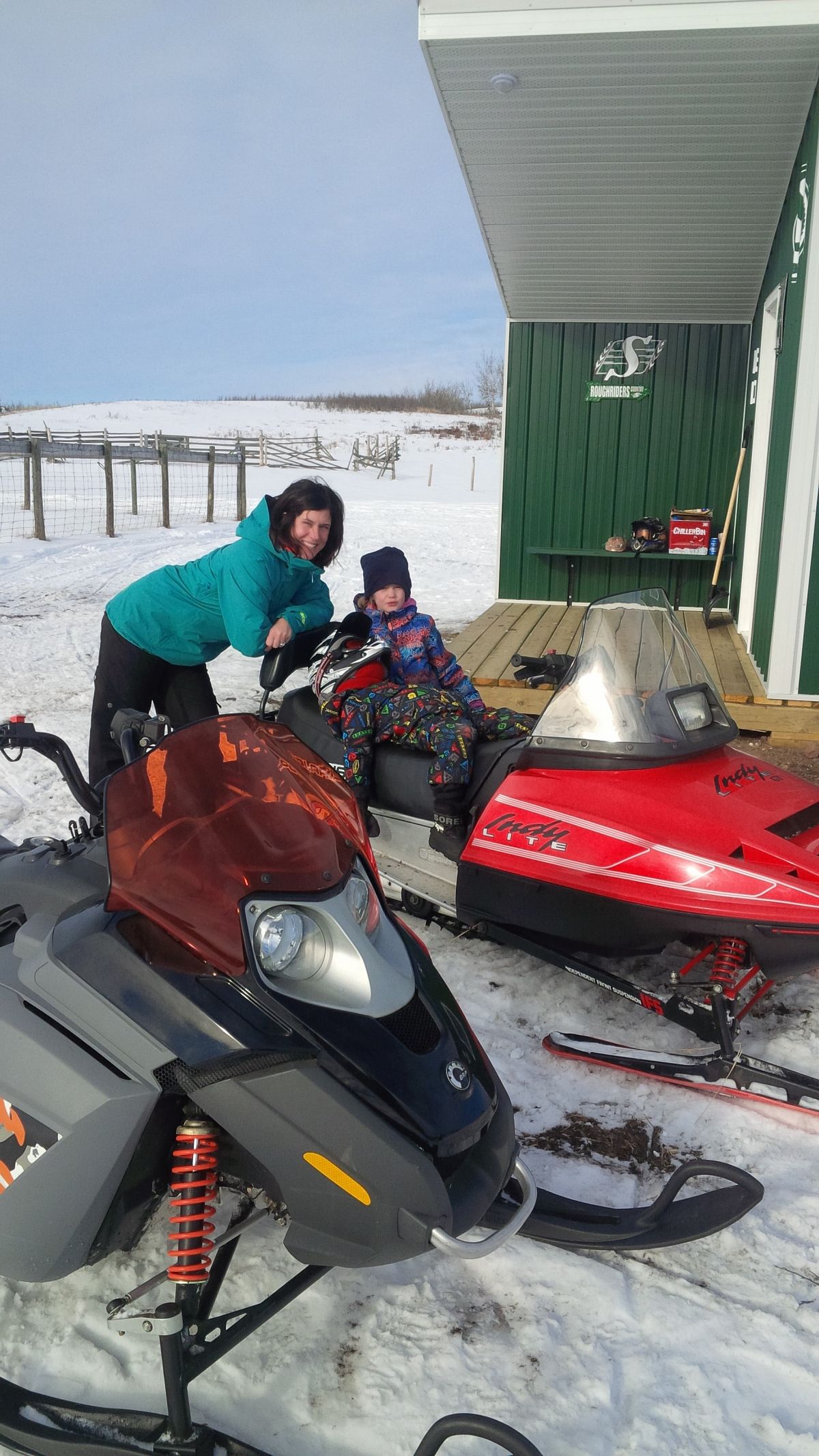 First sled trip to new Riders Hut... very fancy!
