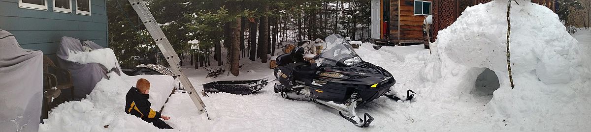 Cabin Activities in the winter. Have to ride in on the snowmobile