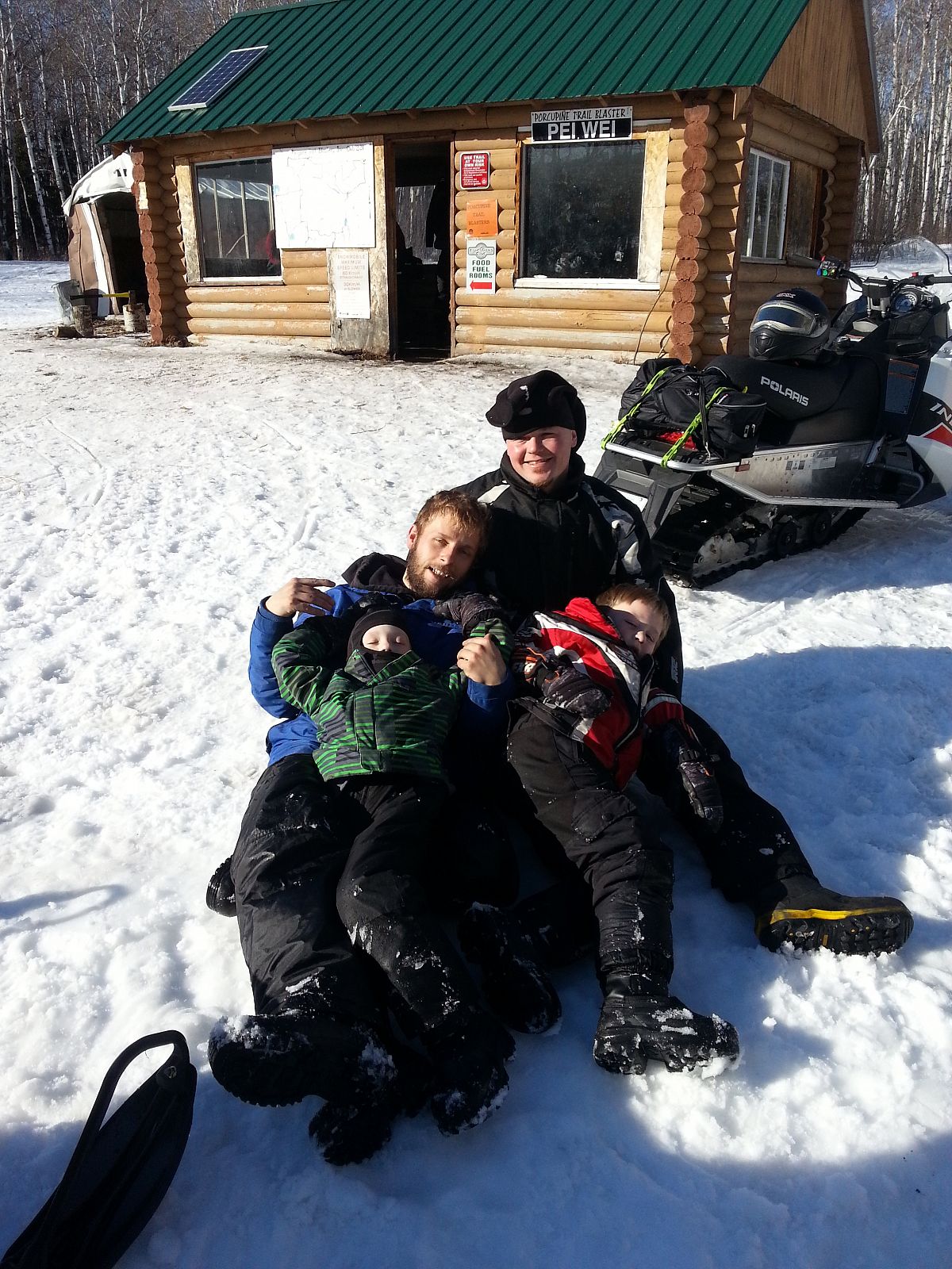 A warm February day to spend riding with Uncle and Dad!