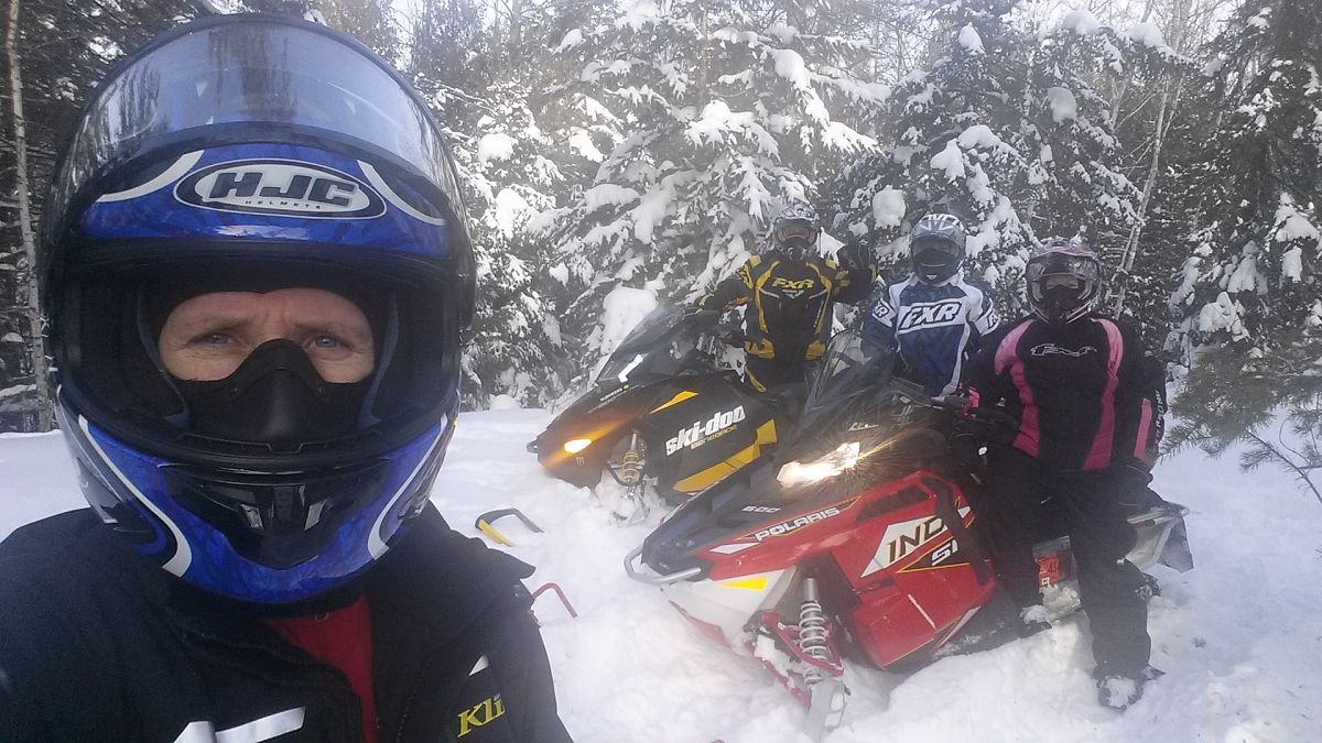 A Sandilands Snowmobiling Selfie.