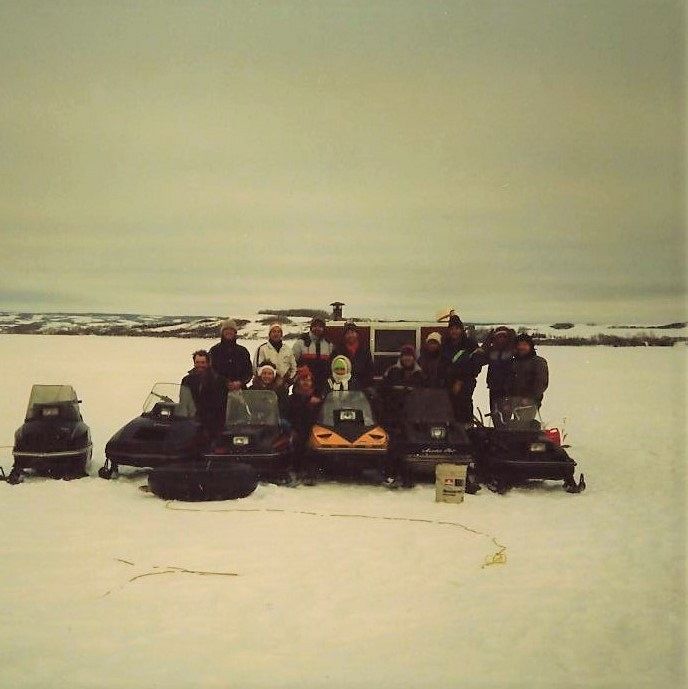1988 ice fishing trip with friends