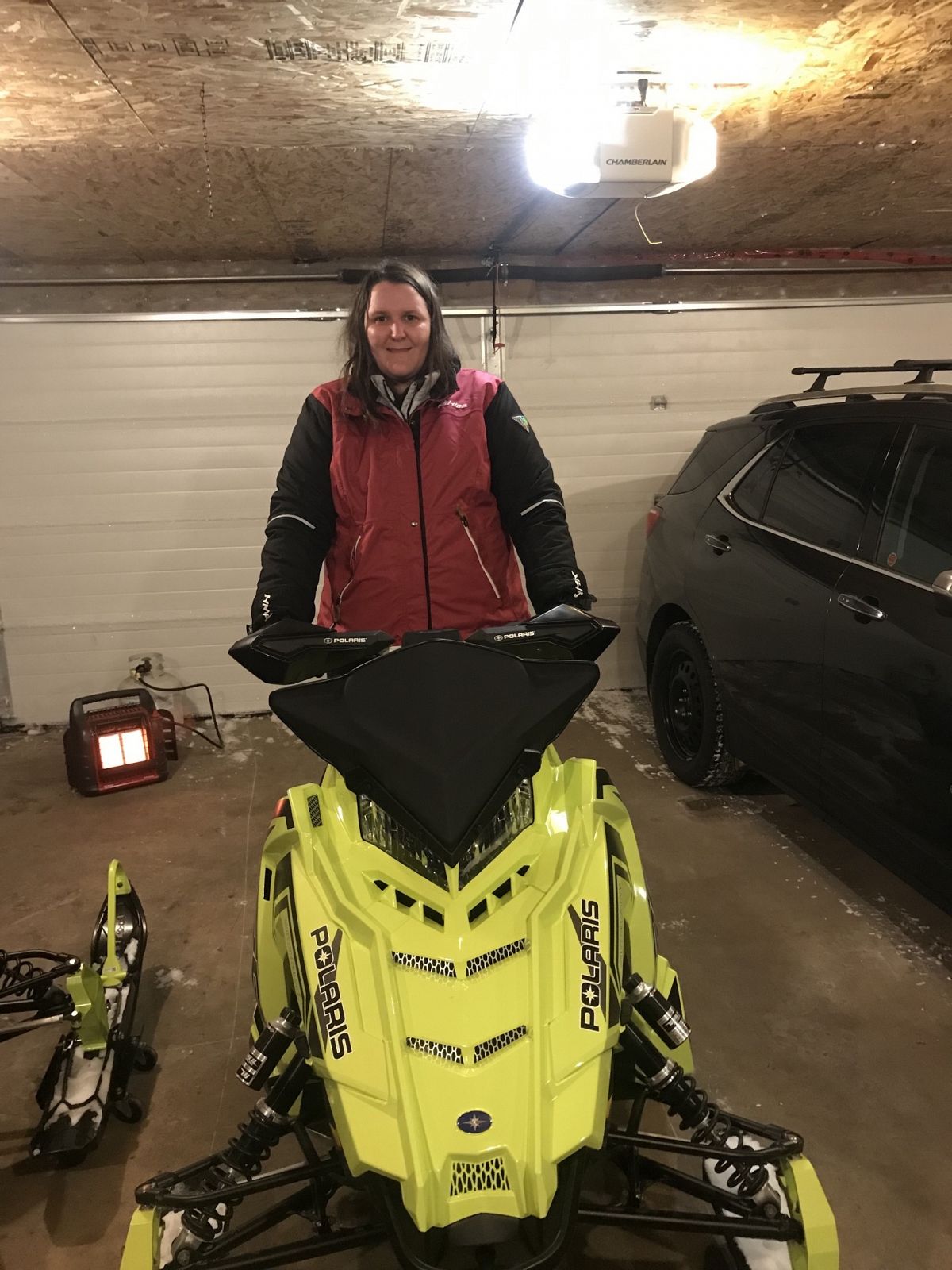 New sled and all smiles 